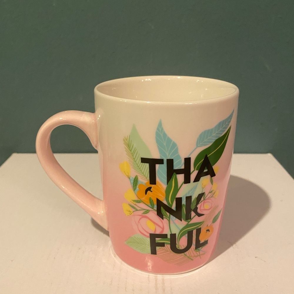 Starbucks 2020 Mermaid Thankful ￼Floral Pink White Mug